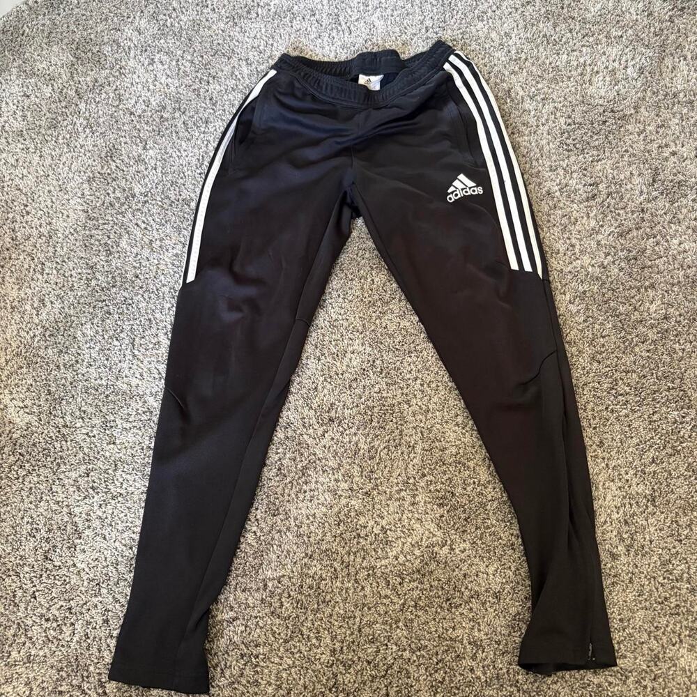 Adidas black track pants with